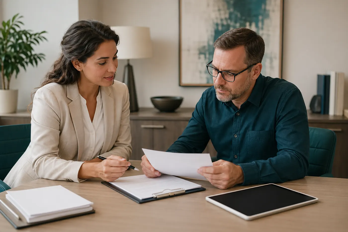 Rezervasyon ve belge şartlarını inceleyen çalışma masası